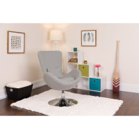 Flash Furniture Leather Egg Reception-Lounge-Side Series Chair in Gray